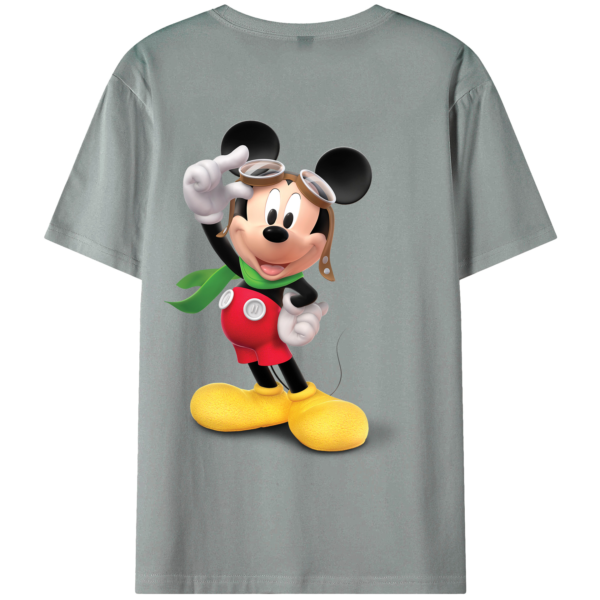ミッキーマウス Mickey Mouse 綿100％ メンズ半袖Tシャツ（バックプリント） 通気性